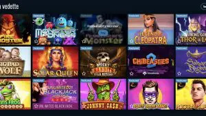 une capture d'écran de la section des jeux de casino de fireslots