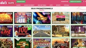 capture d'écran site web lindas slots casino jeux