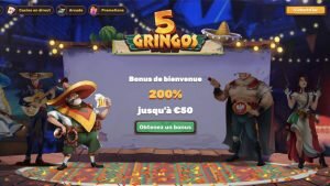 capture d'écran d'accueil de 5 gringos casino